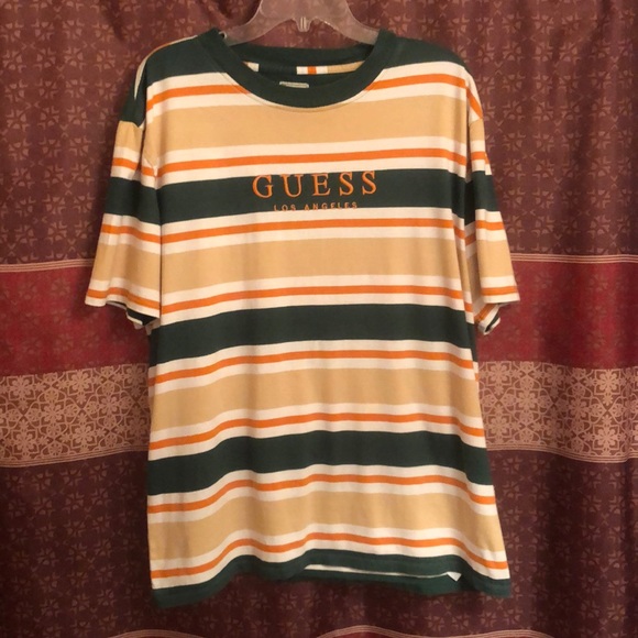 Guess T-Shirt Striped green orange